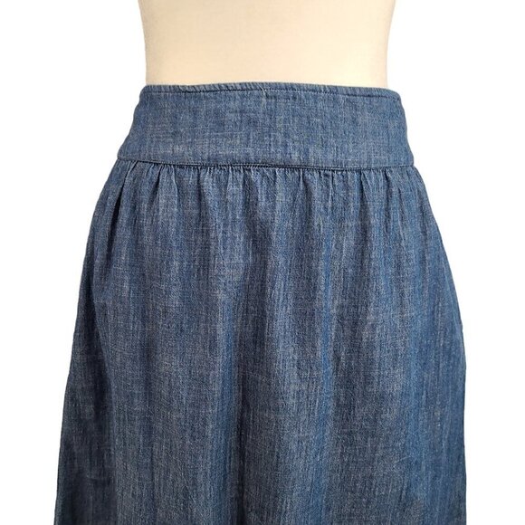 Banjanan Ornate Floral Embroidered Chambray Skirt - Picture 4 of 9